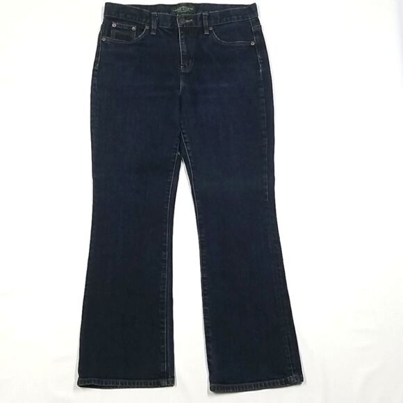 Ralph Lauren Jeans Women's 10 P Boot Cut Blue Denim Button Zip Closure - Picture 1 of 9